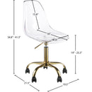  Meridian Clarion Gold Lucite Seat And Metal Base Office Chair IMAGE 7