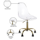  Meridian Clarion Gold Lucite Seat And Metal Base Office Chair IMAGE 8
