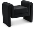  Color_Black -- Meridian Sloan Velvet Upholstered Bench IMAGE 1