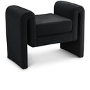  Color_Black -- Meridian Sloan Velvet Upholstered Bench IMAGE 1