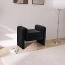  Color_Black -- Meridian Sloan Velvet Upholstered Bench IMAGE 2