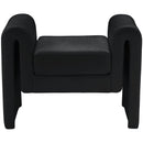  Color_Black -- Meridian Sloan Velvet Upholstered Bench IMAGE 3