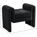  Color_Black -- Meridian Sloan Velvet Upholstered Bench IMAGE 6