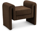  Color_Brown -- Sloan Brown Velvet Upholstered Bench IMAGE 1