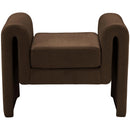  Color_Brown -- Sloan Brown Velvet Upholstered Bench IMAGE 3