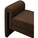  Color_Brown -- Sloan Brown Velvet Upholstered Bench IMAGE 5