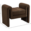  Color_Brown -- Sloan Brown Velvet Upholstered Bench IMAGE 6