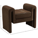 Meridian Sloan Brown Velvet Bench IMAGE 6