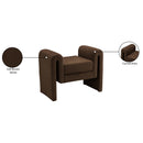  Color_Brown -- Sloan Brown Velvet Upholstered Bench IMAGE 7