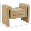  Color_Camel -- Sloan Camel Velvet Upholstered Bench IMAGE 6
