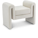  Color_Cream -- Sloan Cream Velvet Upholstered Bench IMAGE 1