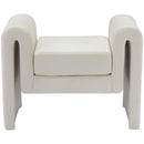  Color_Cream -- Sloan Cream Velvet Upholstered Bench IMAGE 3