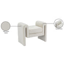  Color_Cream -- Sloan Cream Velvet Upholstered Bench IMAGE 7
