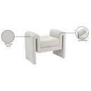 Meridian Sloan Cream Velvet Bench IMAGE 7