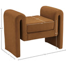  Color_Saddle -- Sloan Saddle Velvet Upholstered Bench IMAGE 6