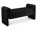  Color_Black -- Meridian Sloan Velvet Upholstered Bench IMAGE 1