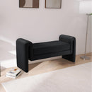  Color_Black -- Meridian Sloan Velvet Upholstered Bench IMAGE 2