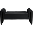  Color_Black -- Meridian Sloan Velvet Upholstered Bench IMAGE 3