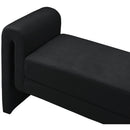  Color_Black -- Meridian Sloan Velvet Upholstered Bench IMAGE 5