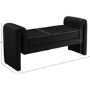  Color_Black -- Meridian Sloan Velvet Upholstered Bench IMAGE 6