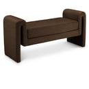  Color_Brown -- Sloan Brown Velvet Upholstered Bench IMAGE 1