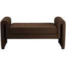  Color_Brown -- Sloan Brown Velvet Upholstered Bench IMAGE 3