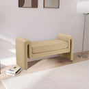  Color_Camel -- Sloan Camel Velvet Upholstered Bench IMAGE 2