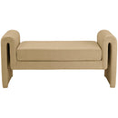  Color_Camel -- Sloan Camel Velvet Upholstered Bench IMAGE 3