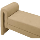  Color_Camel -- Sloan Camel Velvet Upholstered Bench IMAGE 5