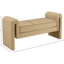  Color_Camel -- Sloan Camel Velvet Upholstered Bench IMAGE 6