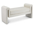  Color_Cream -- Sloan Cream Velvet Upholstered Bench IMAGE 1