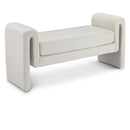  Color_Cream -- Sloan Cream Velvet Upholstered Bench IMAGE 1