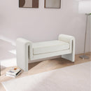  Color_Cream -- Sloan Cream Velvet Upholstered Bench IMAGE 2