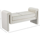  Color_Cream -- Sloan Cream Velvet Upholstered Bench IMAGE 6