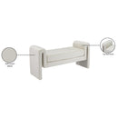  Color_Cream -- Sloan Cream Velvet Upholstered Bench IMAGE 7