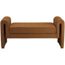  Color_Saddle -- Sloan Saddle Velvet Upholstered Bench IMAGE 3