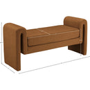  Color_Saddle -- Sloan Saddle Velvet Upholstered Bench IMAGE 6