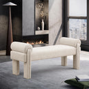  Color_Beige -- Meridian Stefano Fabric Upholstered Bench IMAGE 2