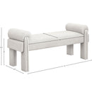  Color_Beige -- Meridian Stefano Fabric Upholstered Bench IMAGE 7