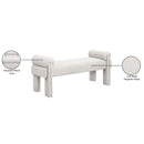 Color_Beige -- Meridian Stefano Fabric Upholstered Bench IMAGE 8