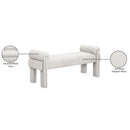 Meridian Stefano Beige Polyester Fabric Bench IMAGE 8