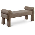  Color_Brown -- Stefano Brown Fabric Upholstered Bench IMAGE 1