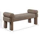  Color_Brown -- Stefano Brown Fabric Upholstered Bench IMAGE 7