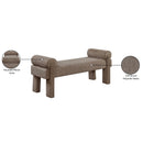  Color_Brown -- Stefano Brown Fabric Upholstered Bench IMAGE 8