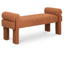  Color_Cognac -- Stefano Cognac Fabric Upholstered Bench IMAGE 1