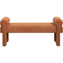  Color_Cognac -- Stefano Cognac Fabric Upholstered Bench IMAGE 3