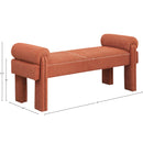  Color_Cognac -- Stefano Cognac Fabric Upholstered Bench IMAGE 7