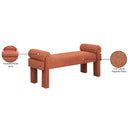  Color_Cognac -- Stefano Cognac Fabric Upholstered Bench IMAGE 8