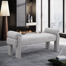  Color_Grey -- Stefano Grey Fabric Upholstered Bench IMAGE 2
