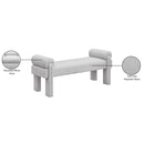 Meridian Stefano Grey Polyester Fabric Bench IMAGE 8